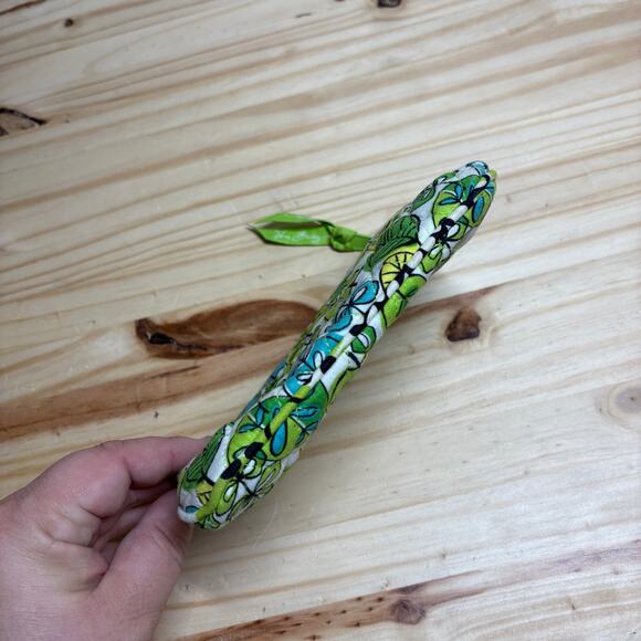 Vera Bradley Womens Cosmetic Bag Green Floral Makeup Travel Pencil Case Quilted - Picture 6 of 10